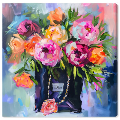 Bold Bright Floral Shopping Bag Canvas Glam Art Prints by Art Remedy