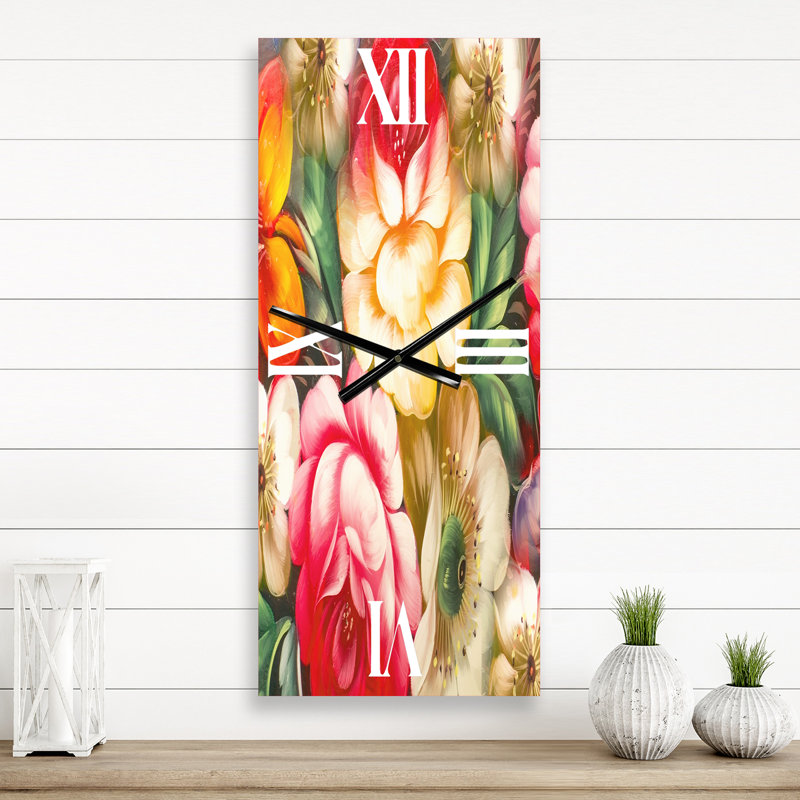 Horloge murale traditionnelle jaune et rouge VIntage, Petit