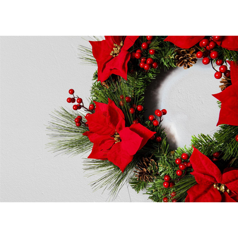 Faux PVC 23.62cm Christmas Wreath
