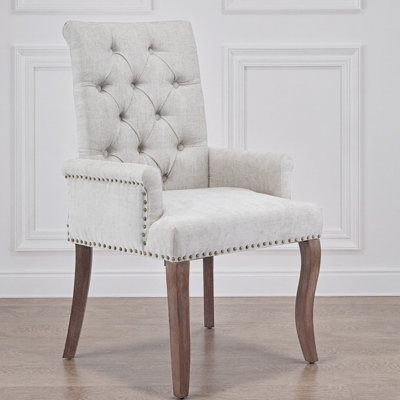 Elegant Black Upholstered Chenille Tufted Club Dining Chair with Curved Solid Wood Legs - Single Pack, Ideal for Any Chic Home Setting