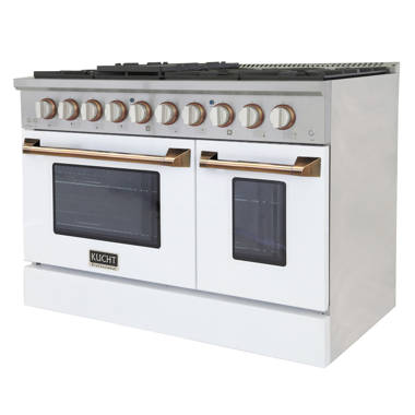 Kucht Gemstone 48 in. 6.7 Cu. ft. Dual Fuel Range Propane GAS with Sealed Burners & Griddle/Grill in Titanium Stainless Steel