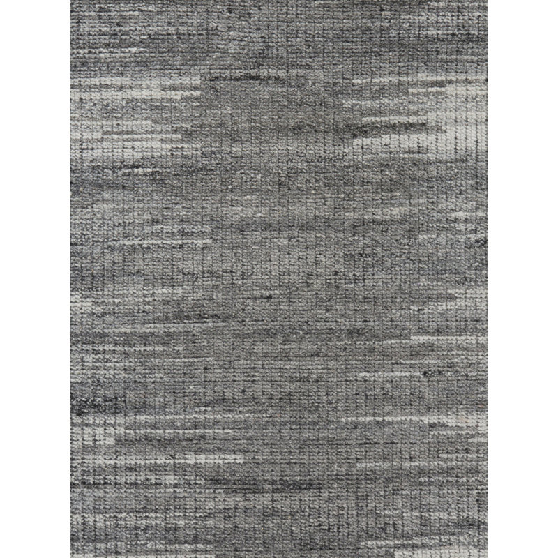 Zoe Rose Hi Lo Abstract Area Rug in Charcoal Gray/Black