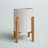 Surles Round Modern Ceramic Indoor Pot Planter with Wood Legs-763070398-763070374