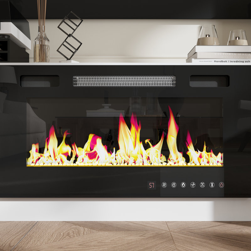 81'' W Entertainment Center For Tvs Up To 55" With Electric Fireplace Heated, White