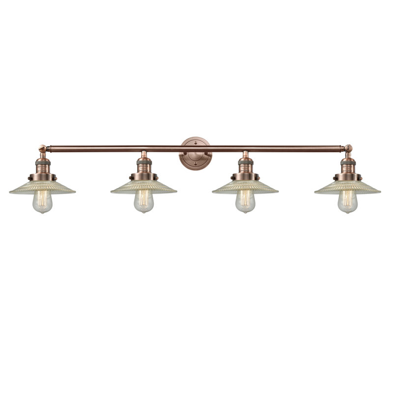 Éclairage pour salle de bain 4 lumières Miramontes, Ampoule incandescente rétro de 60 watts, Laiton brossé