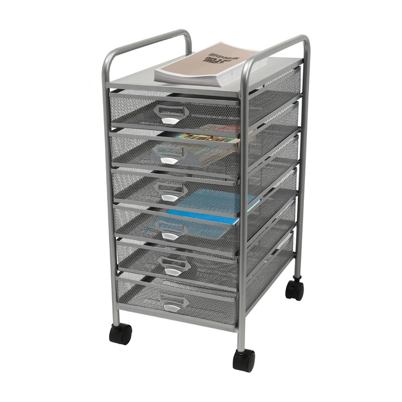 Rolling Storage Cabinet With Drawers, 6