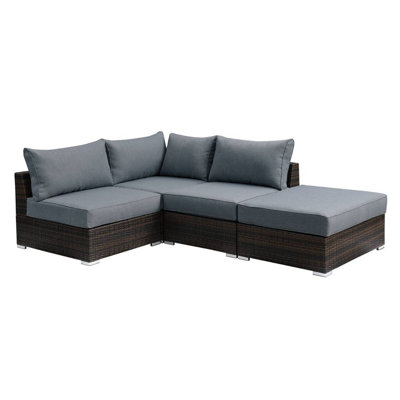 72'' Wide Wicker Patio Sectional with Cushions