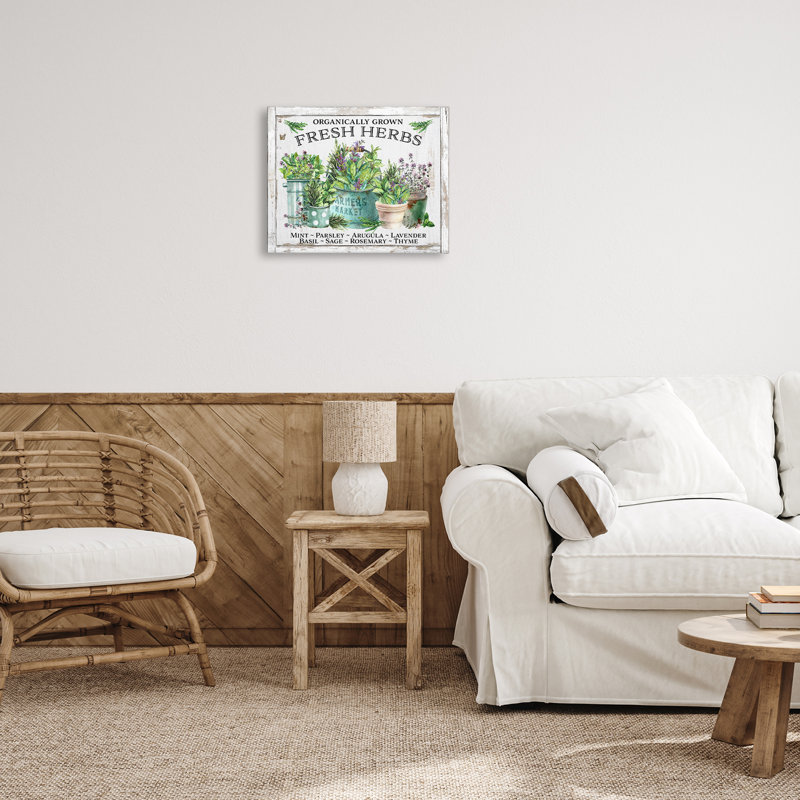 Art mural sur toile biologique avec herbes fraîches par Creatif Belle bp-617_CN, H 16 po x l 20 po
