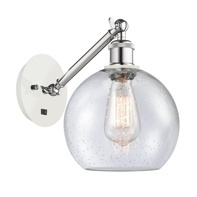 Applique murale 1 lumière 8 po avec bras ajustable Shauna 8 po., DEL, Chrome poli