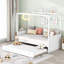 Lit à baldaquin simple peu encombrant avec lit gigogne, bois aggloméré, design moderne