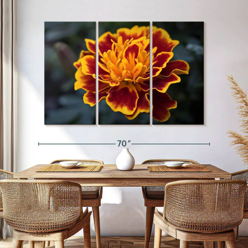 Harnek Red Marigold Flower, 36" H x 57" W