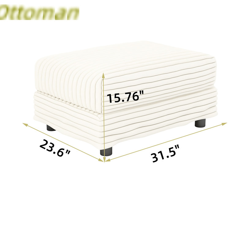 Multi - Purpose Beige Corduroy For Different Configurations, Comfort, Stability, And Hassle Assembly Functional Combining With 3 Seater Sofas, Comfortable Secure, Fast Time