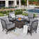 4-Person Rocking Sofa Chairs Seating Group with Fire Pit Table