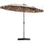 Parasol de patio double avec évent - Rectangle taupe