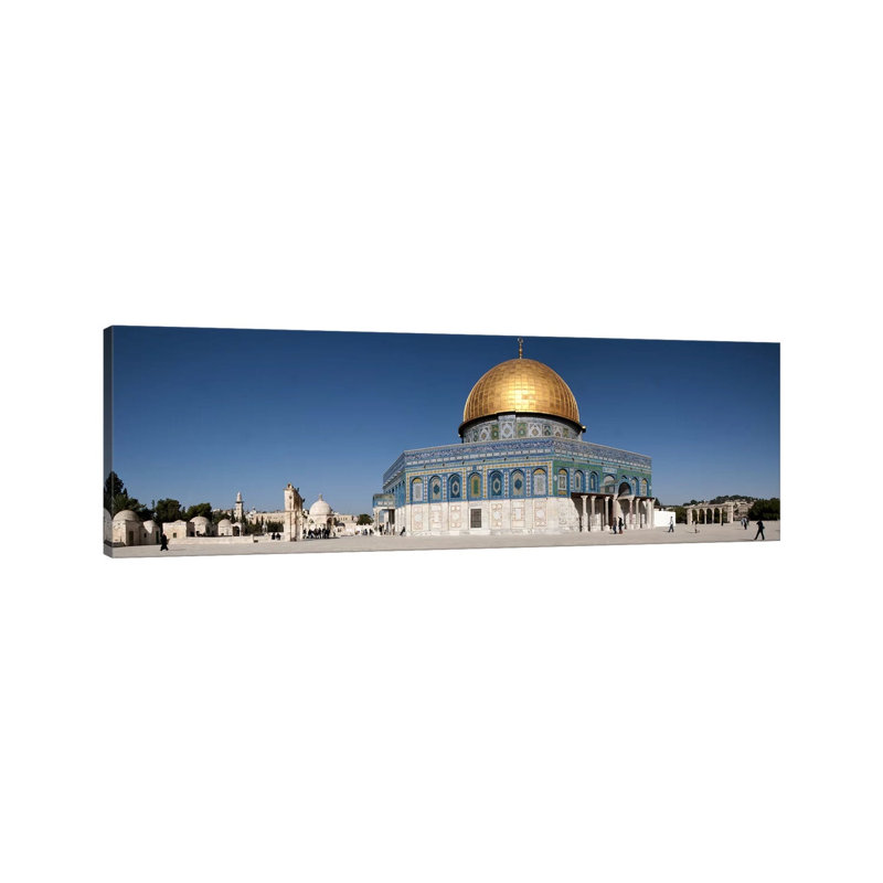 Town Square, Dome Of The Rock, Temple Mount, Jerusalem, Israel - Wrapped Canvas Panoramic Print