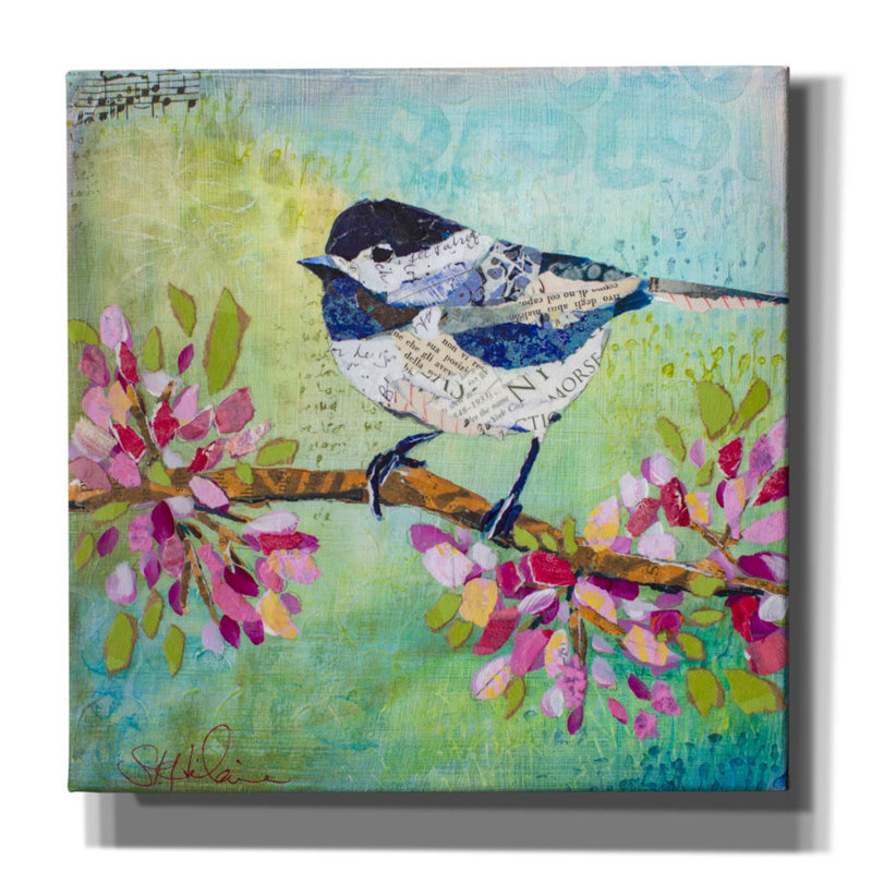 «Chirpy Chickadee» par St. Hilaire Elizabeth, art mural sur toile, H 12 po x l 12 po x P 0,75 po