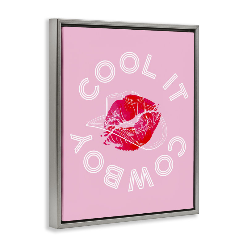 Cadre Cool Cool Cowboy Cowboy, par Lil 'Rue, Cadre flottant gris lustré, H 21 po x l 17 po