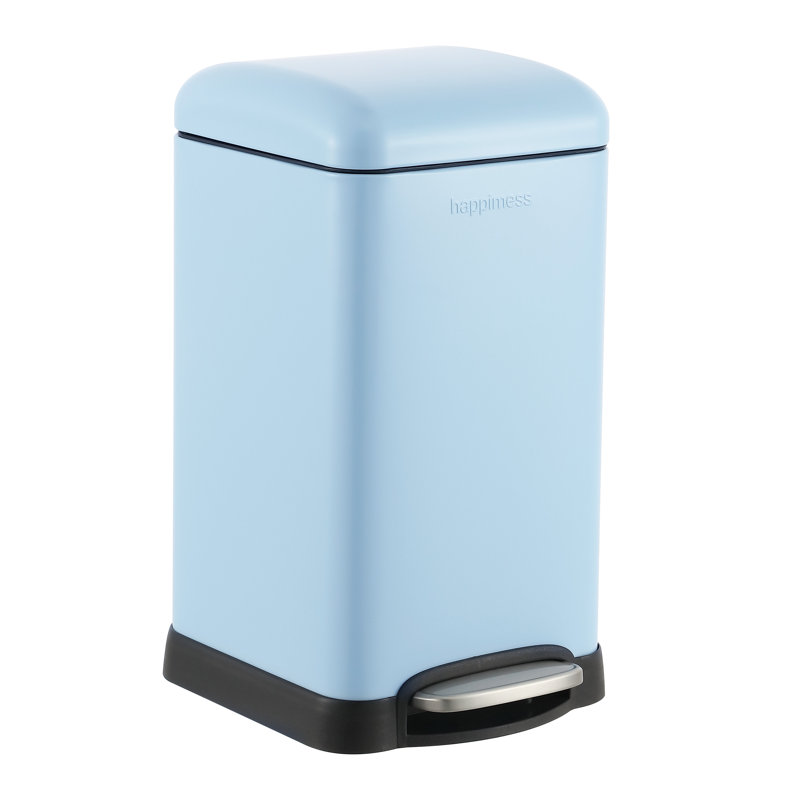 Poubelle à pédale Betty Retro Steel, Marée, bleu piscine, 3,2 gallons