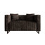 Ensemble de salon 2 pièces Mid-Century moderne en velours brun-1356186268