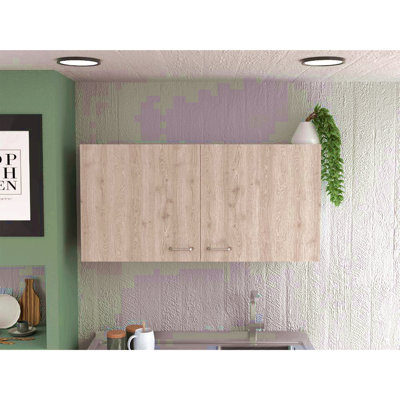 Armoire murale, deux tablettes, porte double