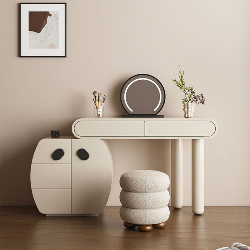 Makeup Vanity with Light mirror,5 drawers,1 chair