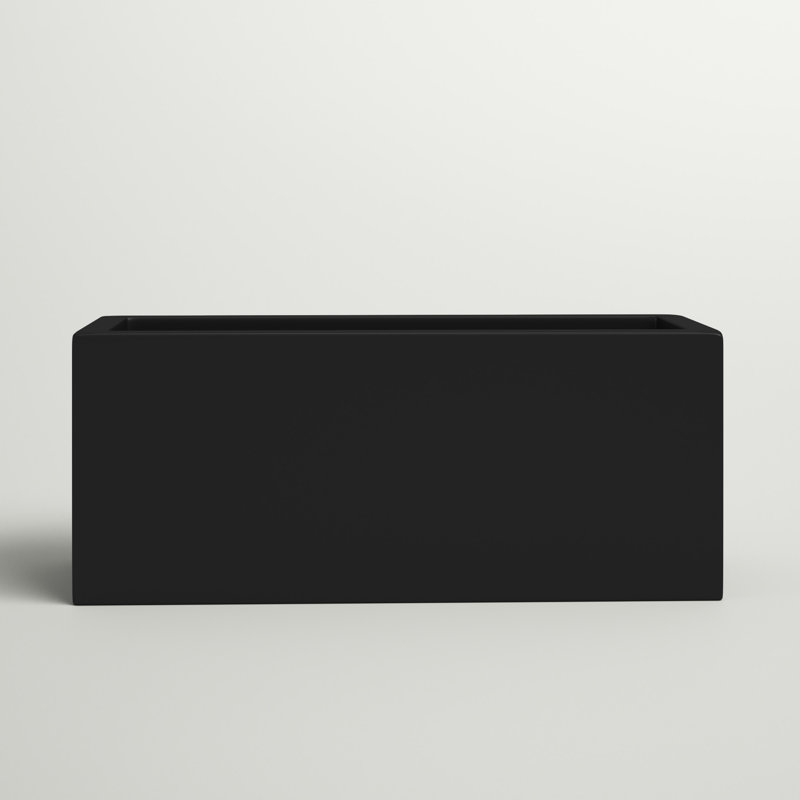 Cogburn Belmont Rectangle Planter Box, 20" H x 48" W x 18" D, Black