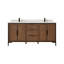 Meuble-lavabo double en bois massif de style l 72 po x P 22 po Thayer en bois massif avec organisateur de tiroir et plateau en pierre-49550497-49550508