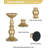 Set Of 2 Gold Candlestick Metal Pillar Candle Holders, Flameless Candlestick Holders Stand Centerpieces Decoration Ideal For Weddings, Special Events, Parties
