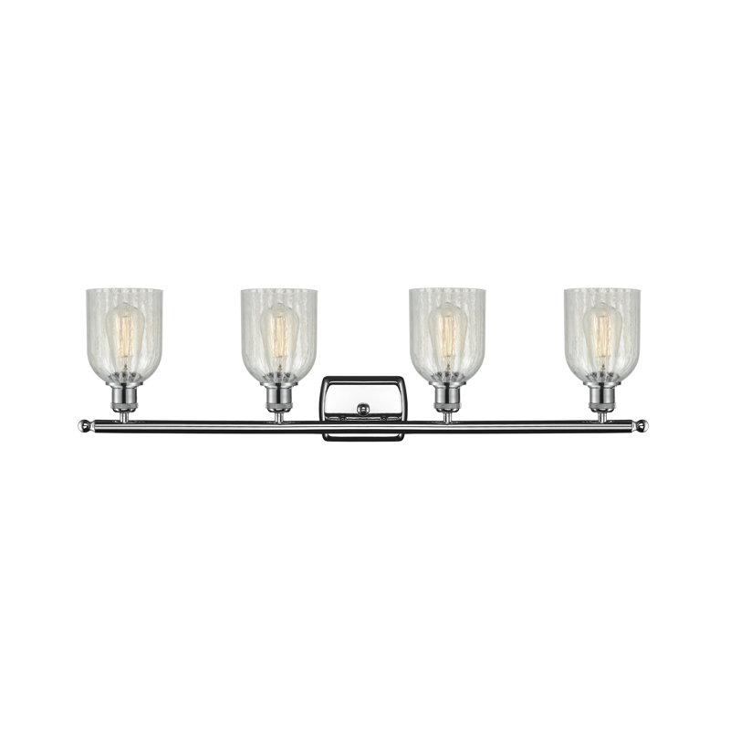 Éclairage de salle de bain à intensité variable 4 lumières Vella, Ampoule DEL 6 watts Vinage, Mouchette, Chrome poli