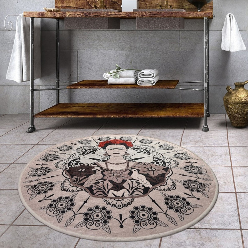 Meliora Washable Area Rug – Soft Non-slip Carpet For Living Room, Bathroom & Kitchen Decor 39", Round 3'3"