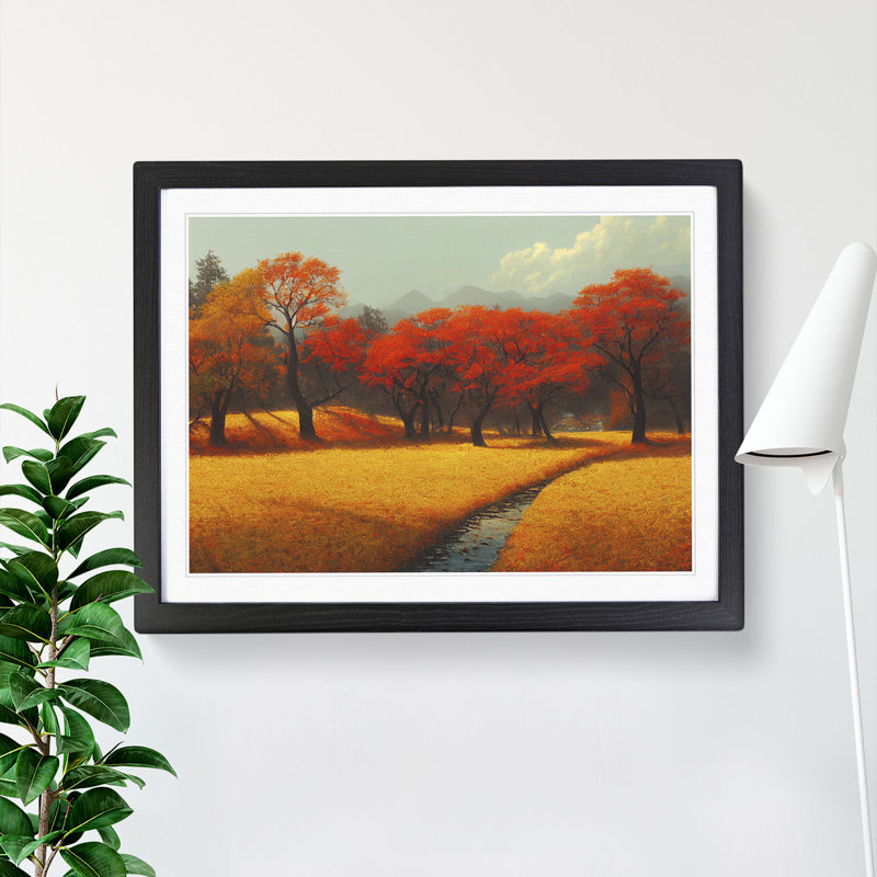 Unreal Autumn Forest - Framed Print, Black, 46cm H x 64cm W x 2cm D