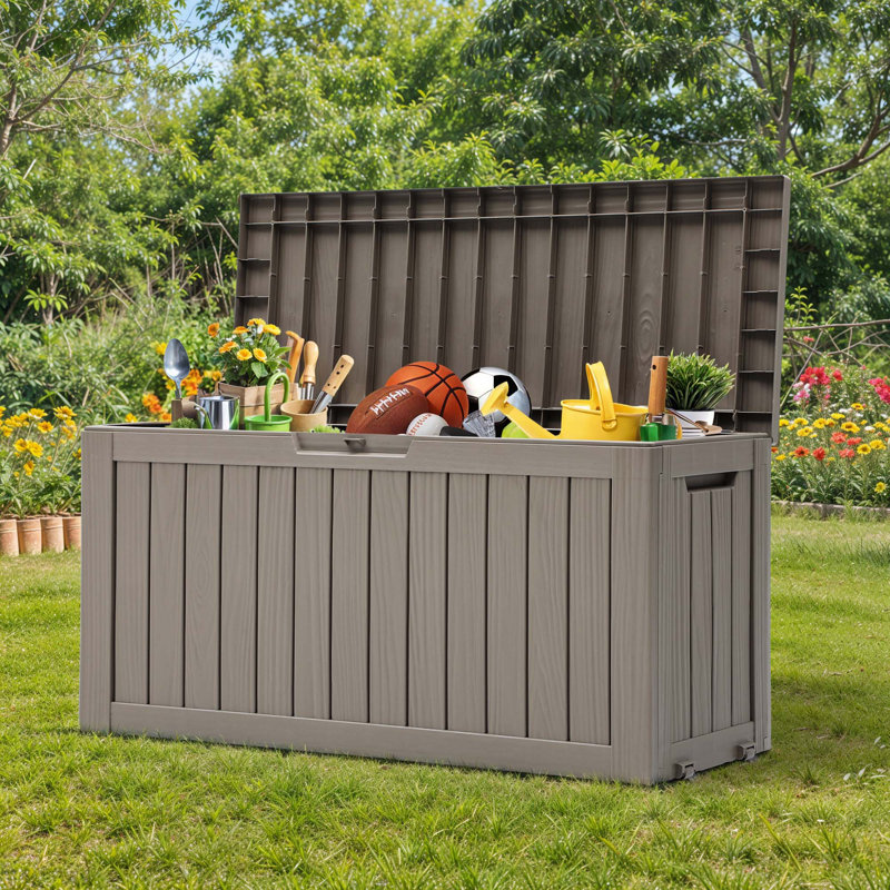 72 Gallon Outdoor Resin Deck Box, Brown