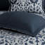 Ensemble d'édredon 8 pièces jacquard bleu marine / argent