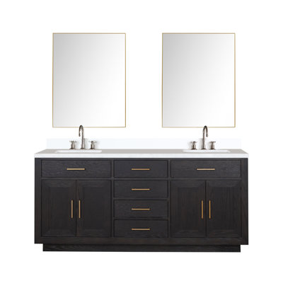 Ensemble de meuble-lavabo double 72 "avec miroir