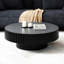 Table basse 30,76 "ronde noire compacte, style moderne pour la vie en appartement limitée Table 30,76" avec base, petits espaces