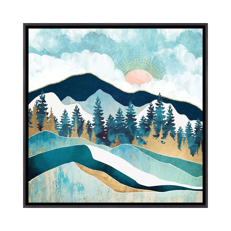«Summer Forest», reproduction d'impression, Toile avec cadre noir patiné, Aucun mat, H 26 po x l 26 po x P 1,5 po