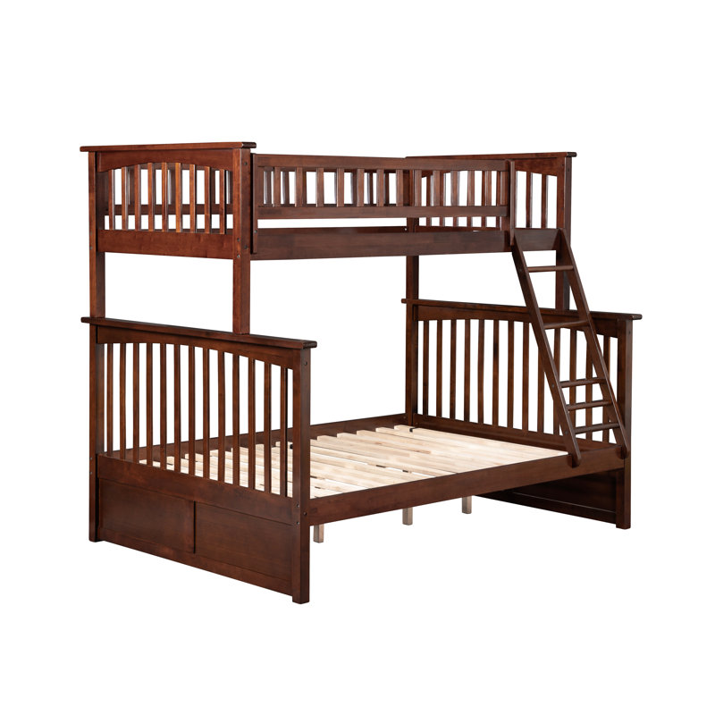  Flinn Solid Wood Bunk Bed, Twin over Full, White