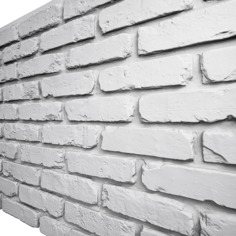 Panneau de fausses briques vieillies EverStone, l 46 7/8 po x H 27 po x P 1 1/4 po, couleur Whitestone, Pierre blanche