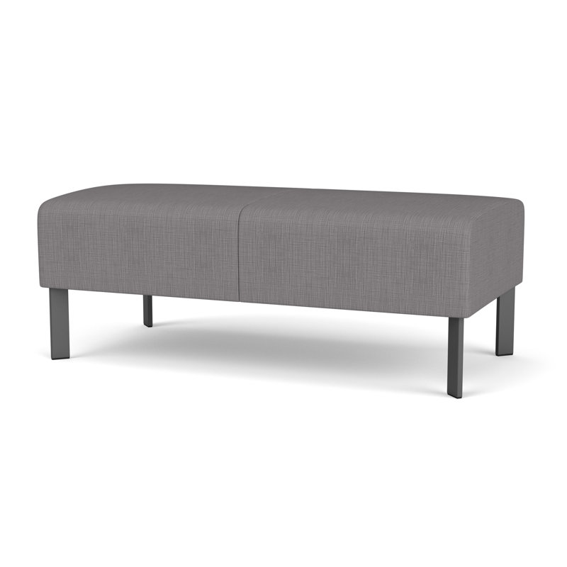 Luxe Lounge Reception 2 Seat Bench, Plot Line Steel, Charcoal Steel