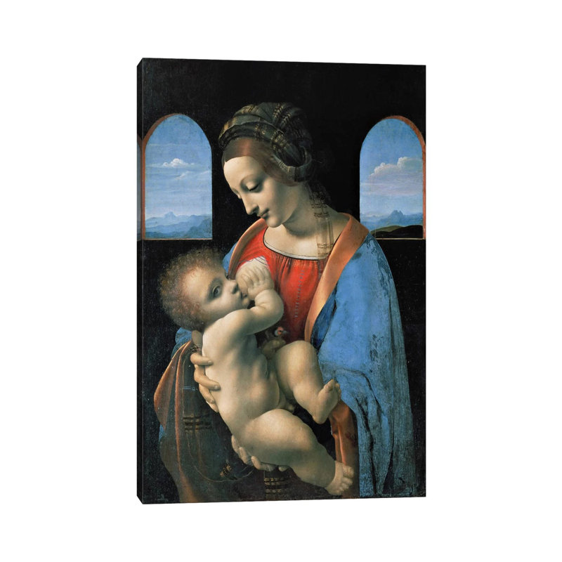 Madonna Litta, 1490 by Leonardo Da Vinci - Print on Canvas, Wrapped Canvas, 20.32 cm H x 30.48 cm W