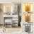 Shylo Makeup Vanity Desk with LED Lighted Mirror & 5 Drawers, Vanity Set with Stool for Bedroom-1992074035