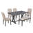 Dining Table Set, Rectangular Trestle Table And Upholstered Chairs Bench-331066754-331066752