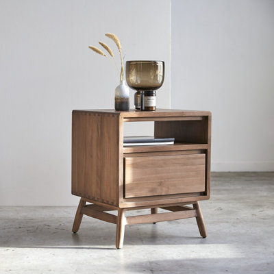Twist 46cm W Solid Wood Bedside Table