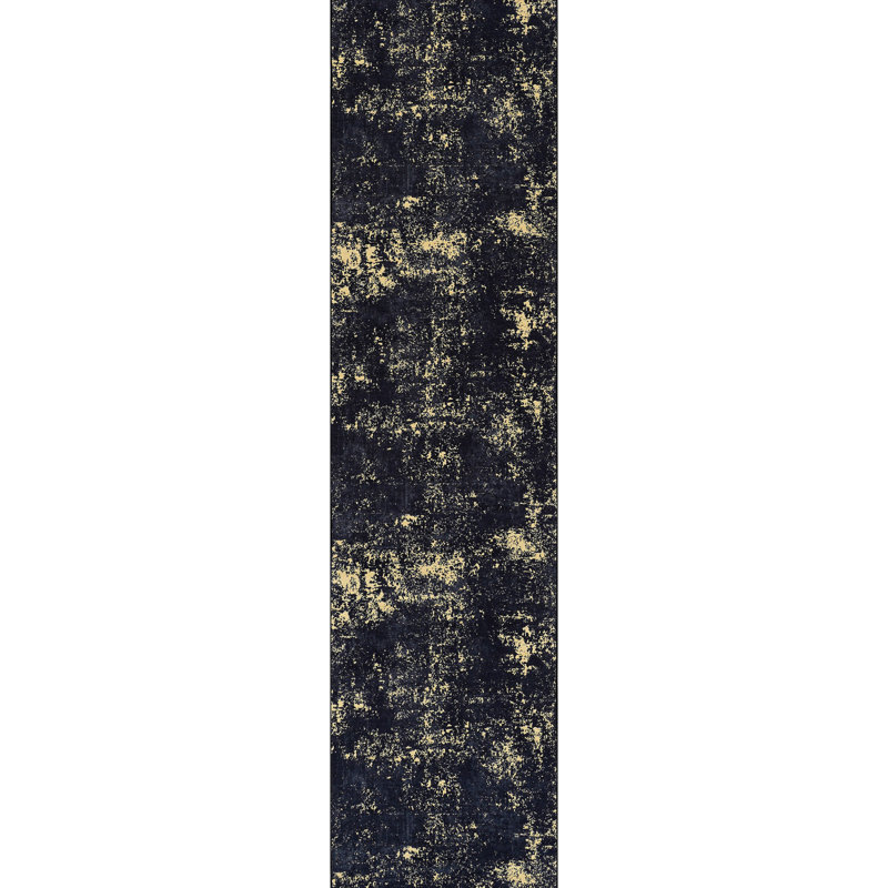 Tapis de couloir lavable à poils courts, antidérapant pour la chambre à coucher, la salle à manger, le couloir - 2 pi 6 po x 10 pi (noir pliable lavable, cuisine,
