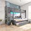 Lit multifonctionnel peu encombrant de style moderne en bois massif pour la maison