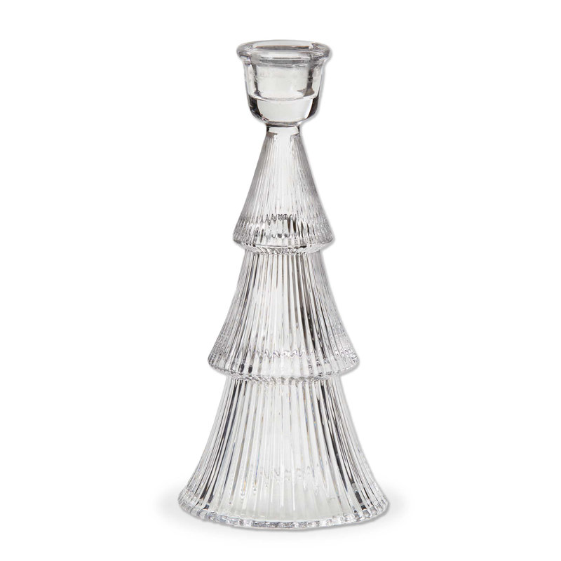 Tree Taper Holder Small, 7.5'' H x 3.5'' W x 3.5'' D, Clear