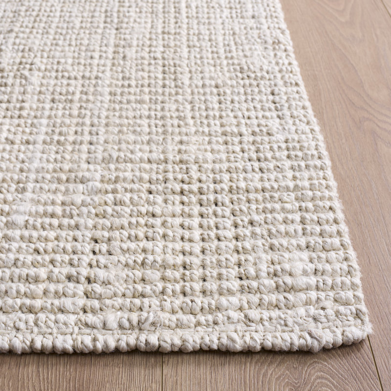 Tapis en jute tissé à la main Estrin, Carré 3 pi, Bleach