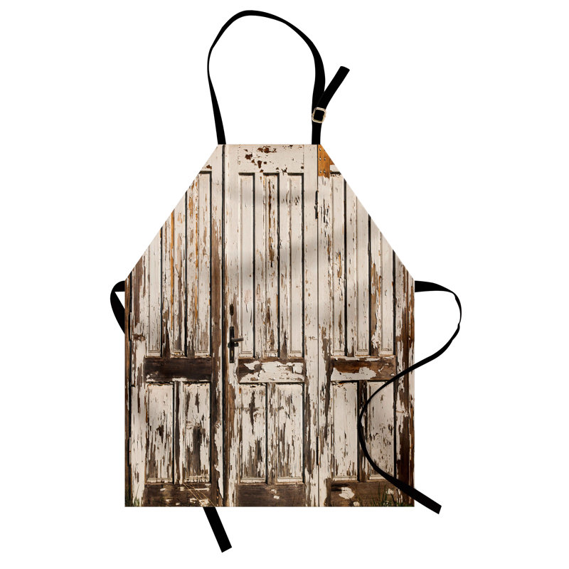 Tablier rétro East Urban Home unisexe, planches rustiques verticales, taille adulte, brun blanc