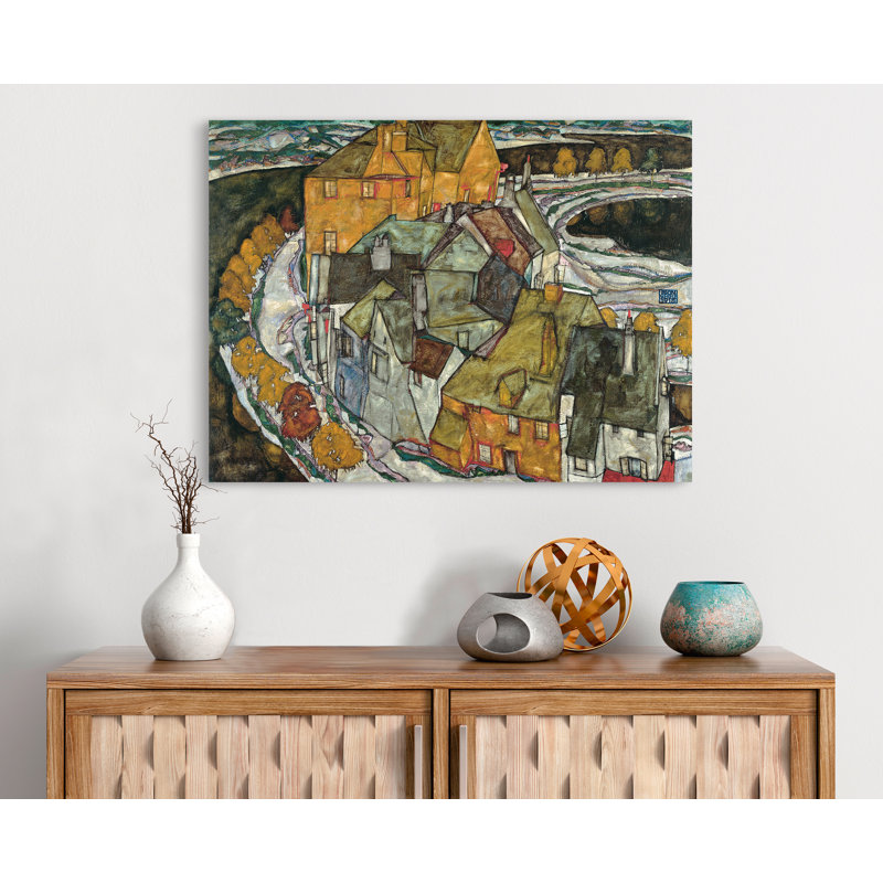 Crescent Of Houses II, Island Town by Egon Schiele - Wrapped Canvas Print, 70cm H x 100cm W x 4cm D