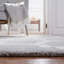 Tapis gris / ivoire en laine touffeté à la main à motif géométrique-67787925